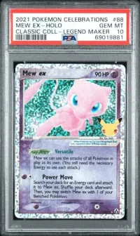PSA 10 Mew ex, Celebrations: Classic Collection, in a PSA slab