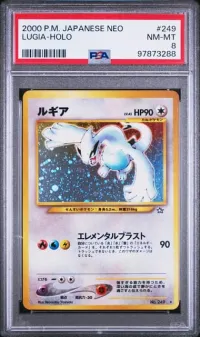 PSA 8 Lugia, Neo (Japanese), in a PSA slab