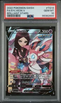 PSA 10 Sylveon V, Brilliant Stars Trainer Gallery, in a PSA slab