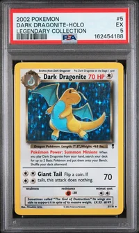 PSA 5 Dark Dragonite, Legendary Collection, in a PSA slab