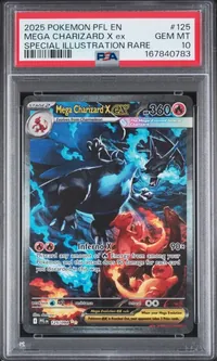 PSA 10 Mega Charizard X ex, Phantasmal Flames, in a PSA slab