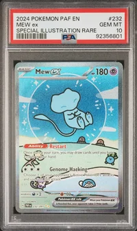 PSA 10 Mew ex, Paldean Fates, the top card in the Master pack