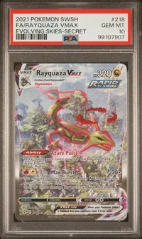 PSA 10 Rayquaza VMAX (Alt Art), Evolving Skies, in a PSA slab