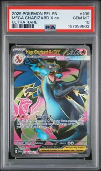PSA 10 Mega Charizard X ex, Phantasmal Flames, in a PSA slab