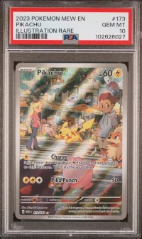 PSA 10 Pikachu, 151, in a PSA slab