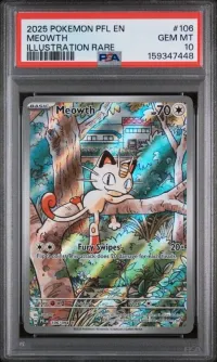 PSA 10 Meowth, Phantasmal Flames, in a PSA slab
