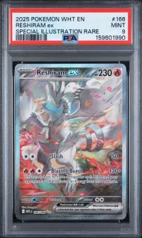 PSA 9 Reshiram ex, White Flare, in a PSA slab